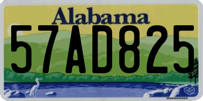 AL license plate 57AD825