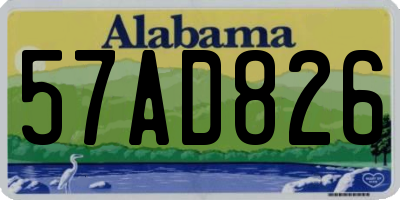 AL license plate 57AD826