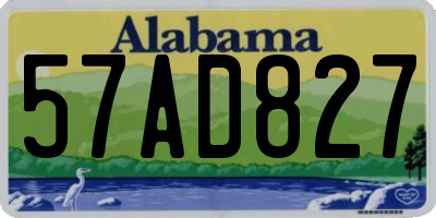 AL license plate 57AD827
