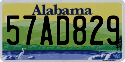 AL license plate 57AD829