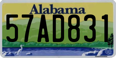 AL license plate 57AD831