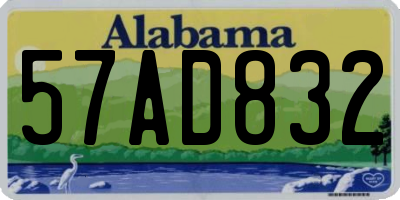 AL license plate 57AD832