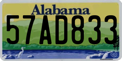 AL license plate 57AD833