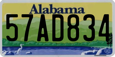 AL license plate 57AD834