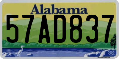 AL license plate 57AD837