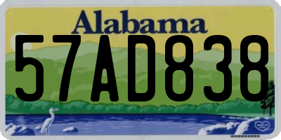 AL license plate 57AD838