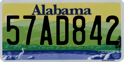 AL license plate 57AD842