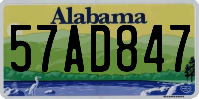 AL license plate 57AD847