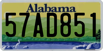 AL license plate 57AD851