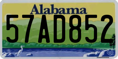 AL license plate 57AD852
