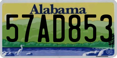 AL license plate 57AD853