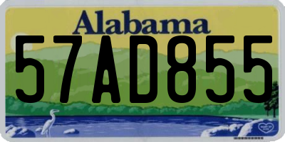 AL license plate 57AD855