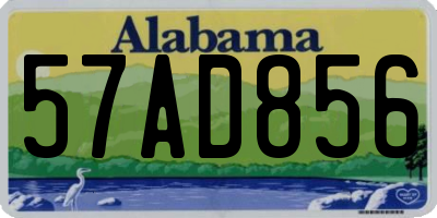 AL license plate 57AD856