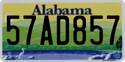 AL license plate 57AD857