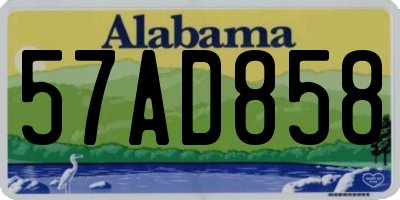 AL license plate 57AD858