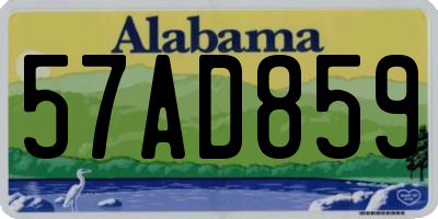 AL license plate 57AD859