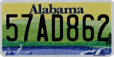 AL license plate 57AD862