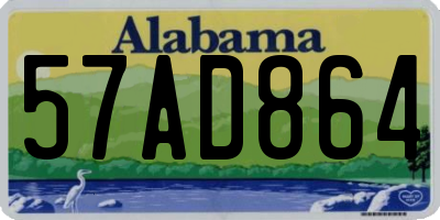 AL license plate 57AD864