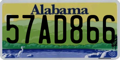 AL license plate 57AD866
