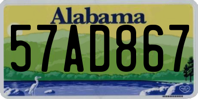 AL license plate 57AD867