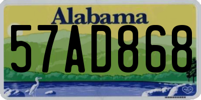 AL license plate 57AD868