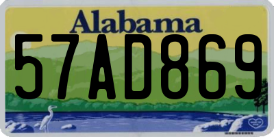 AL license plate 57AD869