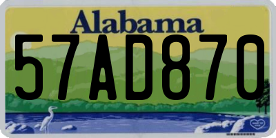 AL license plate 57AD870