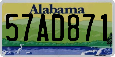 AL license plate 57AD871