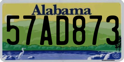AL license plate 57AD873
