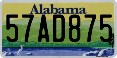 AL license plate 57AD875