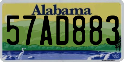 AL license plate 57AD883