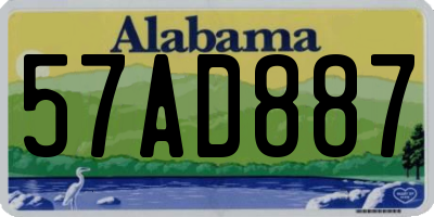 AL license plate 57AD887