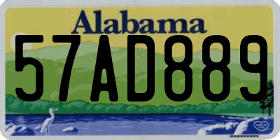 AL license plate 57AD889