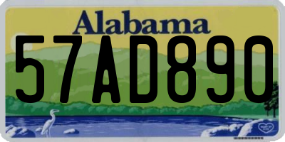 AL license plate 57AD890