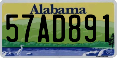 AL license plate 57AD891