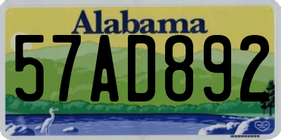 AL license plate 57AD892