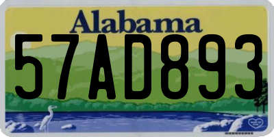 AL license plate 57AD893