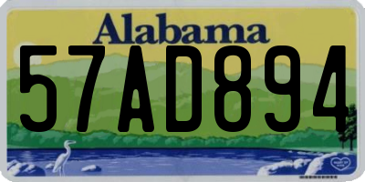 AL license plate 57AD894