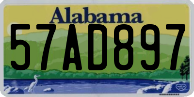 AL license plate 57AD897
