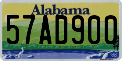 AL license plate 57AD900