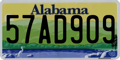 AL license plate 57AD909