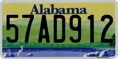 AL license plate 57AD912