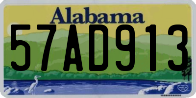 AL license plate 57AD913