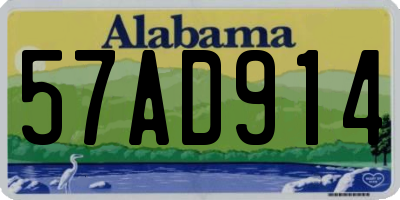 AL license plate 57AD914
