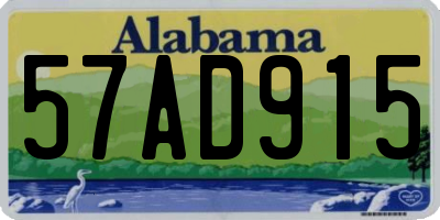 AL license plate 57AD915