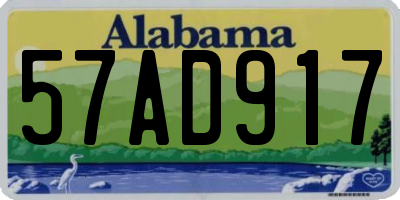 AL license plate 57AD917