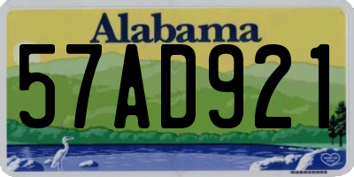 AL license plate 57AD921