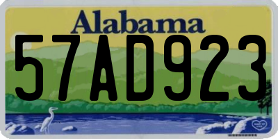 AL license plate 57AD923