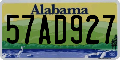 AL license plate 57AD927