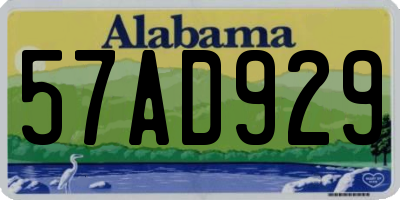 AL license plate 57AD929